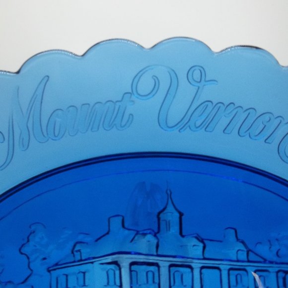 Cobalt Blue Avon Vintage George & Martha Washington Oval Mount Vernon Plate - Picture 2 of 6